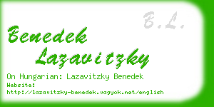 benedek lazavitzky business card
